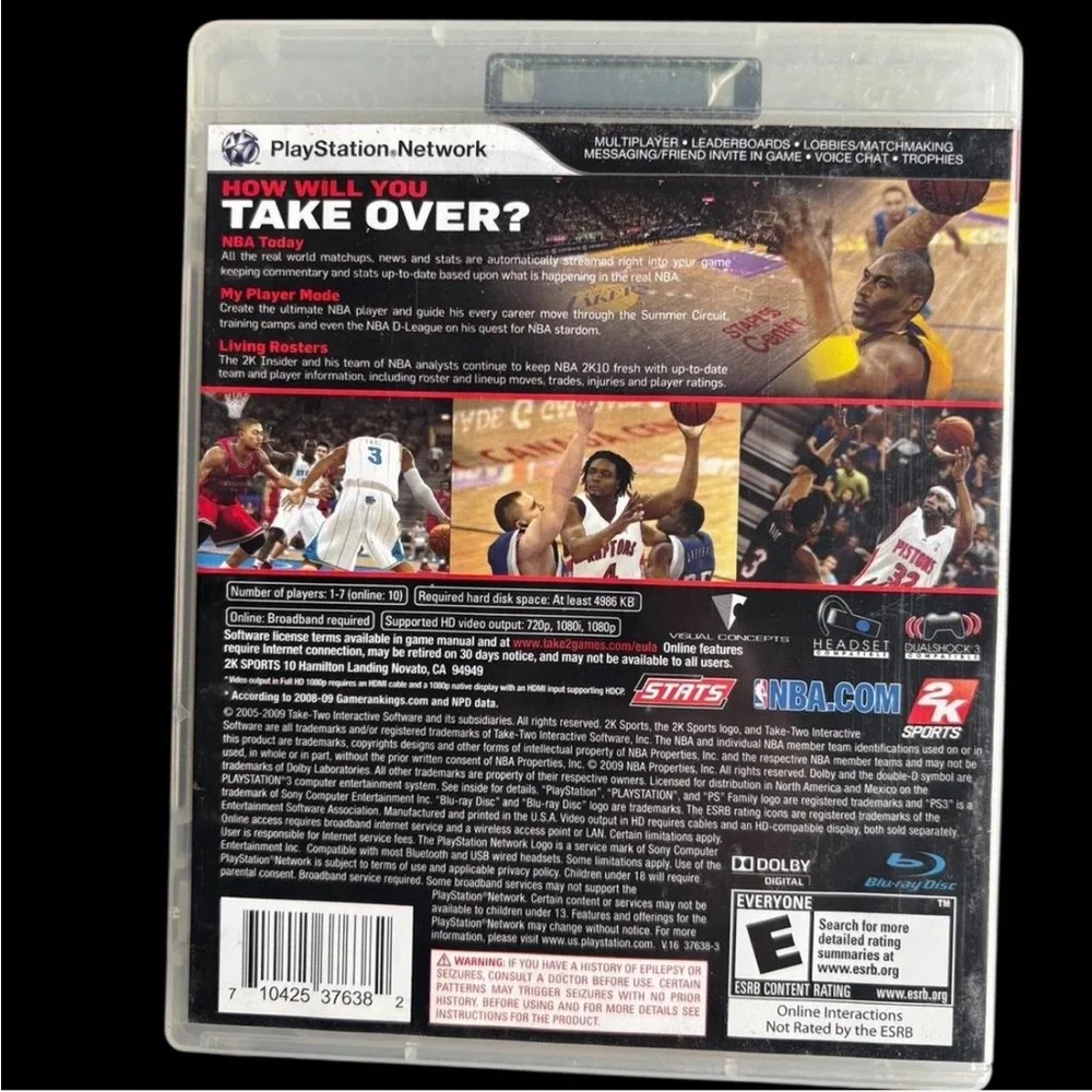 2KSports NBA 2K10 Kobe Bryant 10th Anniversary Sony PS3 - With Sleeve